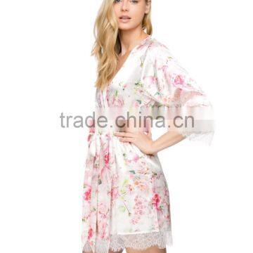 Relaxed Fit Long Sleeves Wrap Front With Detachable Belt Bath Robe photo-5