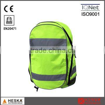 Hi vis yellow warning reflective safety harness yellow waterpoof backpack