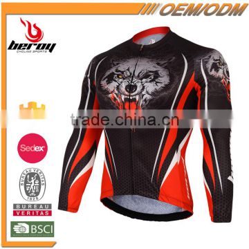 BEROY Wholesale Male Cycling Long Jersey for Land Bike Riding, Custom Bicycle Team Jersey