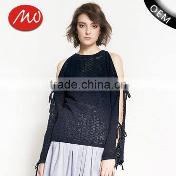 Woman New Stylish Long Hollow Out Sleeve Design High Quality Custom Sweaters for Autumn