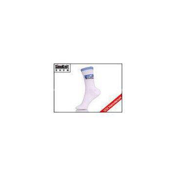 White Jacquard Cotton Sock Knitting Custom Basketball Sports Socks Wholesale photo-1