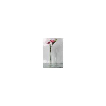 Large Clear Trumpet Glass Vase,hand blown quality glasswares