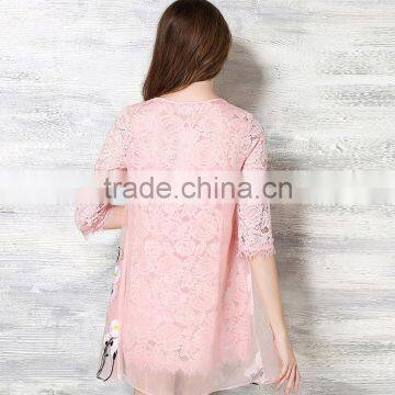 Fashion Women Organza Floral Embroidered Lace Prom Dress Ladies Sexy Printed Mini Dress photo-3