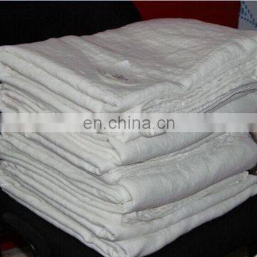 plain linen bedding sets popular with stone washing,in white color.