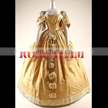 Rose Team-Free Shipping Custom-made Aristocrat Ball Gown Yellow Victorian Dress Costume Gothic Evening Dress