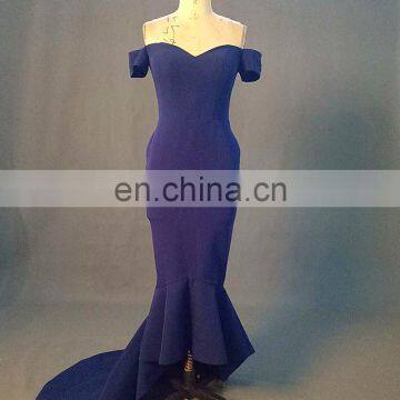 Sexy Off Shoulder Design Mermaid Tea Length Evening Dress With Long Tail photo-2