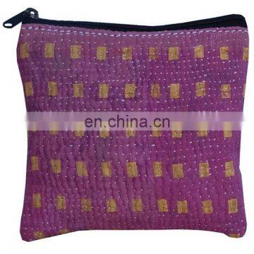 Indian Handmade Kantha Unique Patch Wallet Hippie Sari Clutch