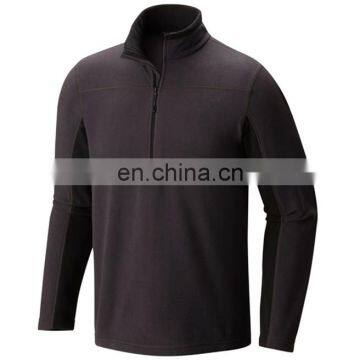 100% polyester lightweight waterproof man black 1/2 zip fleece jacket --7 years alibaba experience