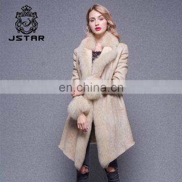 Hot sale Women Double Face Leather Jacket Sheep Fur Coats Woman