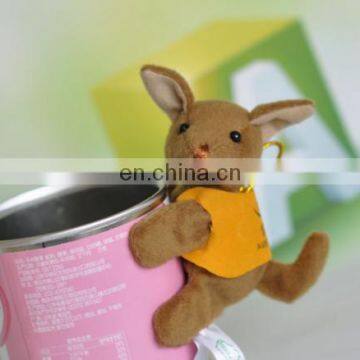 Lovely plush kangaroo toy with magnet wearing t-shirt