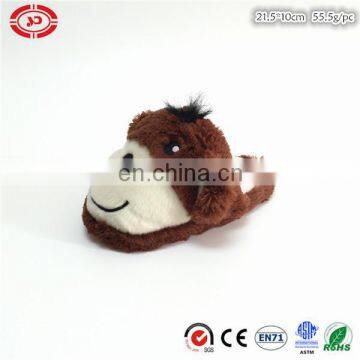 Brown donkey plush soft stuffed cotton slipper shoe for kids