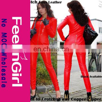 Fashion accept paypal Wholesale hot women full body red leather catsuit