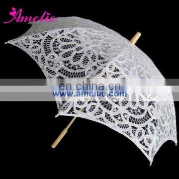 A0170-45cm Wholesale Wooden Straight Hand White Wedding Decoration umbrellas fashion