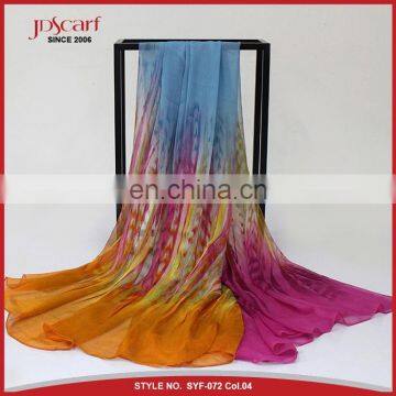 Wholesale voile and soft 100% polyester silk feel scarf and shawl 2016