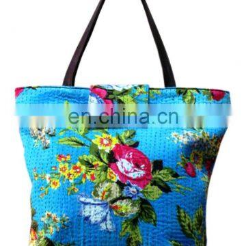 Newest 2017 kantha colorful design handbags women tote bags lady fashion bag lady hand bag