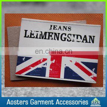 Hand Made Custom Hot Pressing Jeans Leather Label Design White Leather Label photo-5