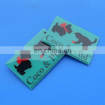 Rectangle printed cute cat &puppy shape with epoxy fridge magnet