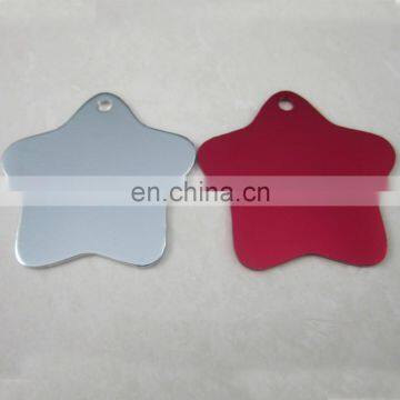 custom aluminum star shape sublimation dog tags blanks