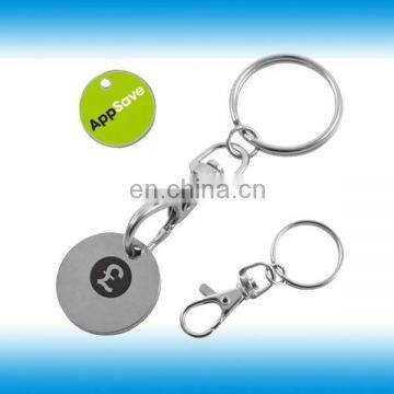 keychain custom logo pound size coin holder