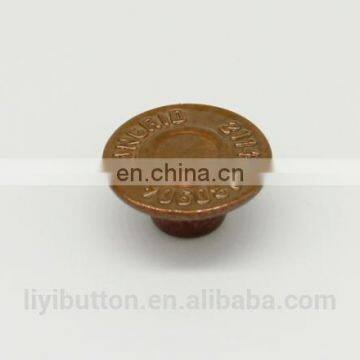 exquisite shape special button, double spike brass painting shank jeans button for jeans