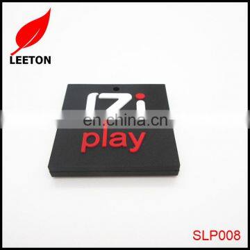 Factory custom doube designs rubber square brand badge