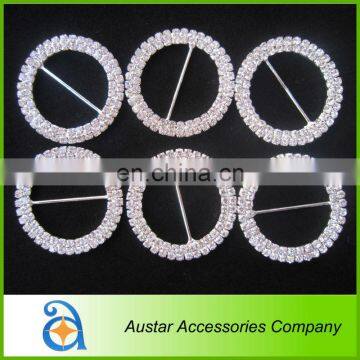 2" double rows clear rhinestone crystal Diamante Ribbon slider buckle for chair sash covers wedding