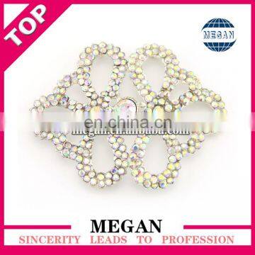 wholesale manufacturer pair interlock rhinestone buckle for sweater accessories