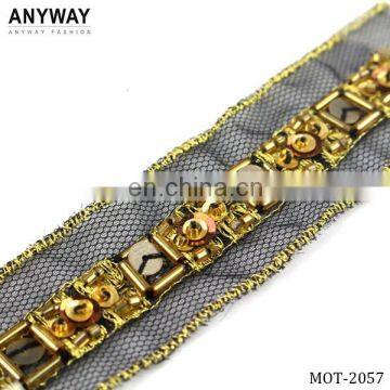 Guangzhou gold decorative fabric trim for apparel