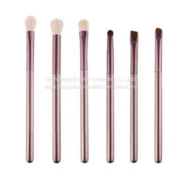 Factory Customized Hot 6pcs High Quality Wool Hair Portable Eyeshadow Brush Makeup Brush Set ODM&OEM