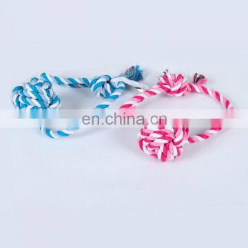 Pet health benefits strong cotton rope hand pull ball pet dog toys to play