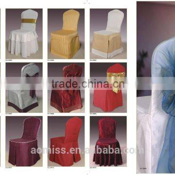 high quality decorative 5 star banquet chair cover with ribbon wedding chair cover