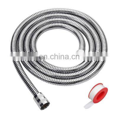 H1.2m double lock stainless steel electric polishing shower head extension hose