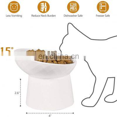 Modern Custom Ceramic Elevated Raised Pet Supplies Dog Cat Dish Water Food Feeding Bowl Stand