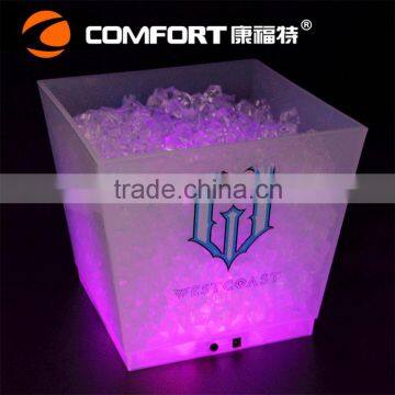 square shining glowing wine plastic led lighted ice bucket