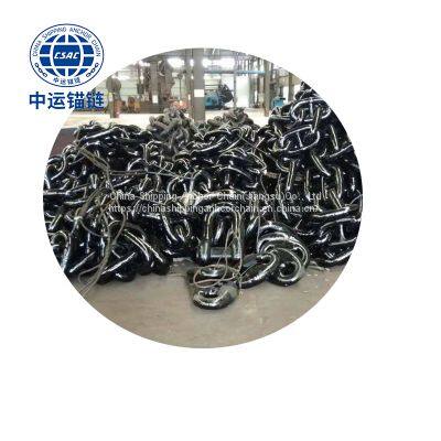 95mm Black Painted Floating Wind Power Platform Studless Link Anchor Chain