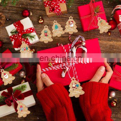 Customised Logo Personalised Paper Merry Christmas Gift Tag With String photo-4