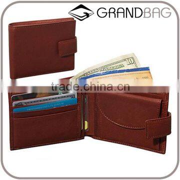 vintage color cow leather multifuctional billfold wallet short wallet for men