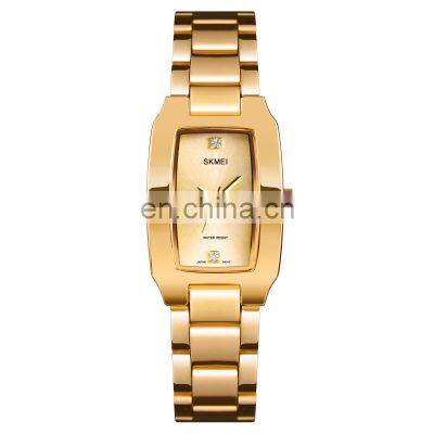 New arrival hot selling luxury brand Skmei 1400 stainless steel 3atm water resistant minimalist women quartz watches