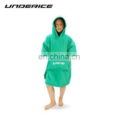 Персональный логотип. Детский капюшонный сурф-пончо из 100% хлопка с быстрым высыханием для плавания, серфинга и рыбалки