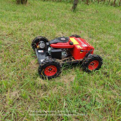 remote control tracked mower, China robot lawn mower with remote control price, remote control mower for slopes for sale