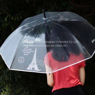 PVC POE transparent umbrella Transparent umbrella with LOGO for stage performance