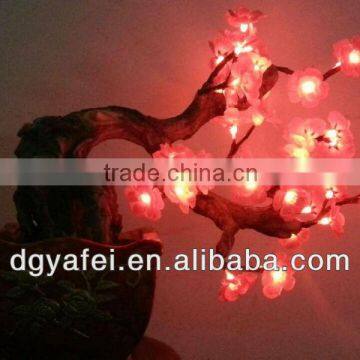 Home decoration lighted LED fake beach blossom bonsai tree