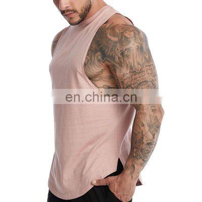 Men's Custom Logo Cotton Sleeveless Shirt Gym Fitness Relaxed Basketball Wear Tank Top Workout Running Training Sports Vest photo-4
