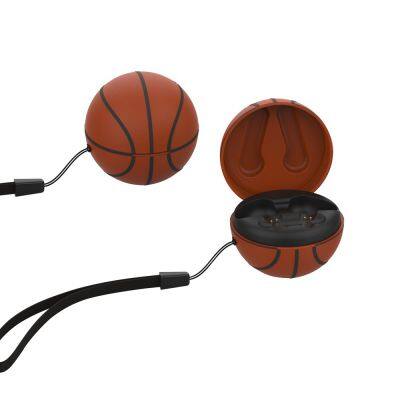 2020 Basketball Unique Design Touch Headphone Headset Toy HiFi Sport TWS Wireless Earbuds Earphone LR01 TWS With Lanyard