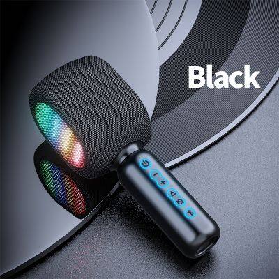 JY-57 Mini handheld wireless condenser microphone RGB lighting microphone speaker integrated wireless K song treasure