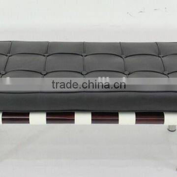 Replica German Style Classic Black Italian Genuine Leather Barcelona Daybed, Barcelona Collections by Ludwing Mies Van Der Rohe photo-3