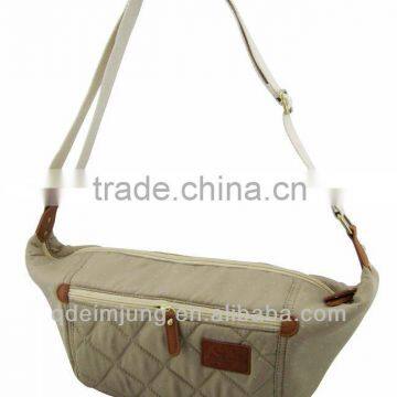 Qingdao new fashion beige cotton winter women bag promotion waist bag