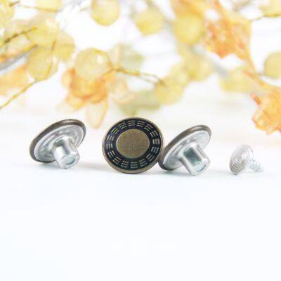 Hot Sale brass material 17mm Metal Jeans Button Custom Denim Buttons Buttons for Jeans