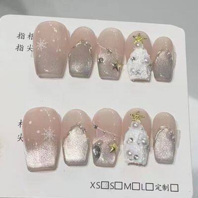 Christmas Nail Art Collection DIY Cute Christmas Tree Snowman and Snowflake Nail Tips photo-4