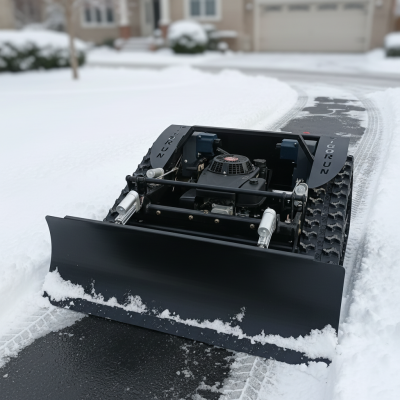 Cortacésped robot con oruga controlado a distancia, motor de gasolina con rotación de 360 grados, velocidad de desplazamiento de 0~4Km/h